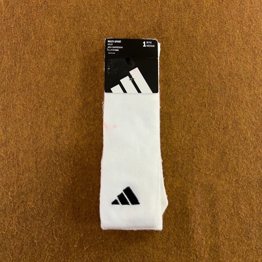 Adidas Unisex Medium White ClimaCool Arch Compression OTC Multi-Sport Socks